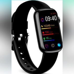 New FitVIII 1.47 Inch Black Smart Watch